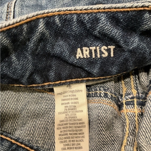 American Eagle Outfitters Women’s Artist Crop Denim Jeans Size 4 - Picture 4 of 10